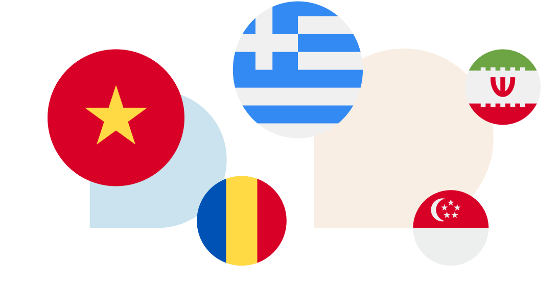 Different universities flags