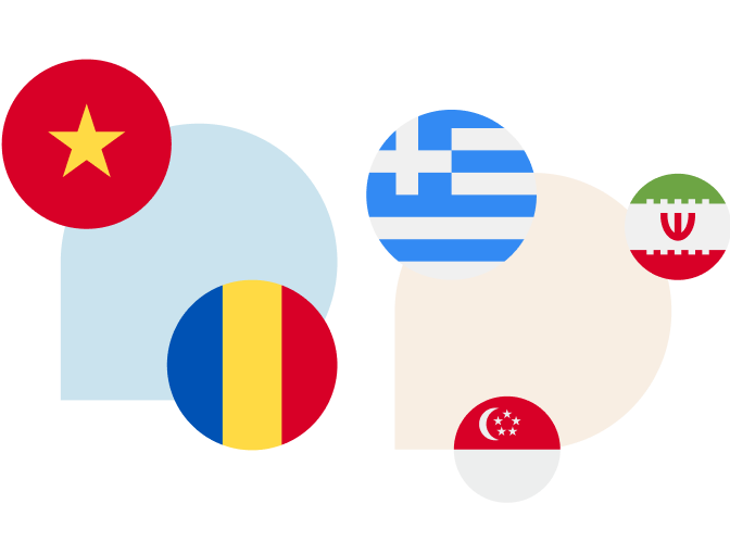 Different universities flags